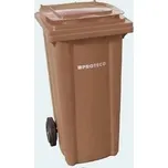 PROTECO popelnice 240 L plastová hnědá s kolečky
