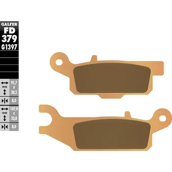 Brzdová destička GALFER brzdové destičky KH444 sintrované barva zlatá ATV YAMAHA YFM 550/700 pravý přední (GALFER brzdové destičky KH444 sintrované barva zlatá ATV YAMAHA YFM 550/700 pravý přední)