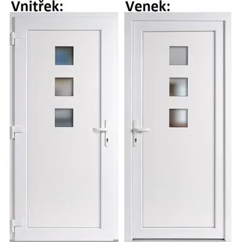 Vchodové dveře Plastové vchodové dveře Soft Ella bílé 100x210 cm, levé