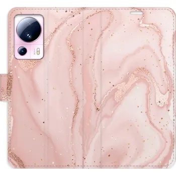 Pouzdro na mobilní telefon Flipové pouzdro iSaprio - RoseGold Marble - Xiaomi 13 Lite