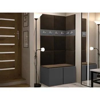 Předsíňová stěna Předsíňová sestava Tavasz I, Barva: grafit, Barva látek:: Manila 04 MIRJAN 5903211228698