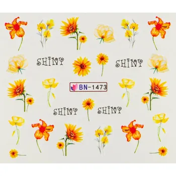 Lak na nehty BIO NAILS Vodolepka BN-1473 květy a nápisy