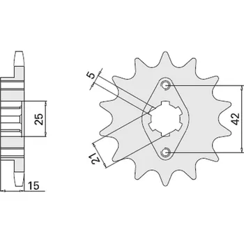 Řetězová sada pro motocykl CHT řetězové kolo přední 7003 15 DUCATI PANTAH 350 500/650 81-82 (492-15) (CHT řetězové kolo přední 7003 15 DUCATI PANTAH 350 500/650 81-82 (492-15))