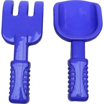 Hračka na písek PL Set lopatička + hrabičky 15cm plastové na písek 3 barvy v síťce