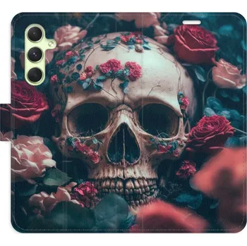 Pouzdro na mobilní telefon Flipové pouzdro iSaprio - Skull in Roses 02 - Samsung Galaxy A54 5G