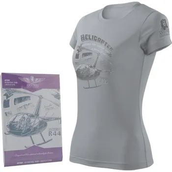 Dámské tričko Triko dámské vrtulník ROBINSON R-44 ŠEDÉ M - Není skladem