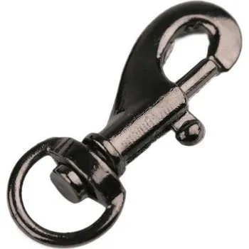 Karabina kovová, 34mm, otočná, černý nikl