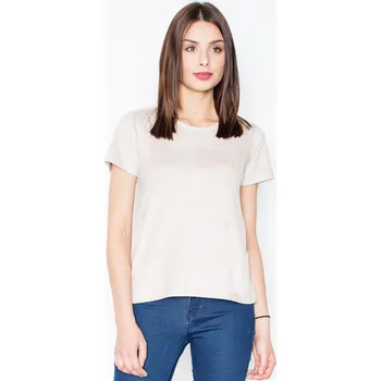 Dámská halenka Hladká halenka s krátkým rukávem M458 FIGL Barva: Béžová, Velikost: XL