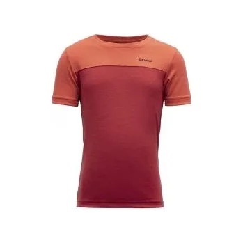 Devold NORANG KID dětské triko s krátkým rukávem Beauty/Coral