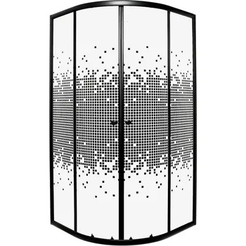 Kerra Pixel Black čtvrtkruhový sprchový kout Rozměr koutu: 90x90cm