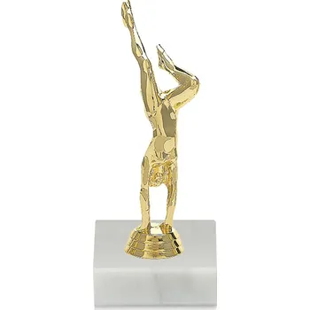 Figurka gymnastika, žena, zlatá, včetně podstavce