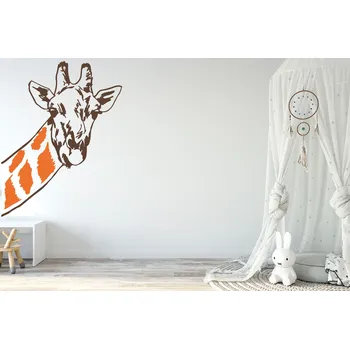 Samolepící dekorace Lepy.cz Samolepka na zeď Safari - Žirafa Velikost (šířka x výška): 35x45cm, Kombinace barev sety: Světle modrá + světle žlutá