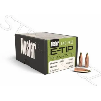 Příslušenství pro sportovní střelbu Monolitické Střely Nosler E-Tip .22 cal, dia .224, 55grs