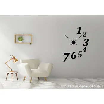 Hodiny Samolepicí hodiny na zeď II. - kolekce L - zlatý hodinový strojek