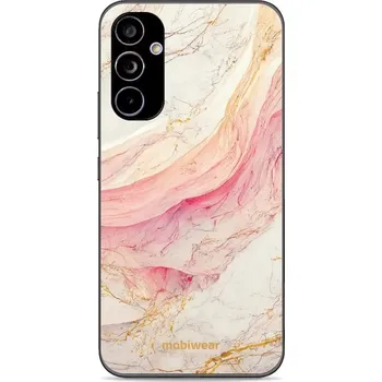 Pouzdro na mobilní telefon Lesklý kryt Mobiwear Glossy - Samsung Galaxy A34 5G - G027G - Růžový a zlatavý mramor (Prémiové lesklé pouzdro, obal, kryt Mobiwear Glossy na mobil Samsung Galaxy A34 5G - G027G - Růžový a zlatavý mramor, materiál Plast + TPU silikon - krytí po všech)
