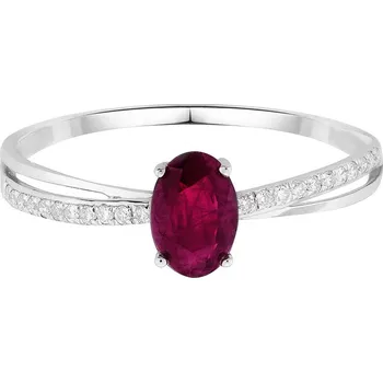 Prsten Zlatý prsten s diamanty a rubínem KR366201RB