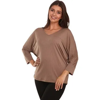 Dámské tričko Pleas Dámské tričko s 3/4 rukávem hnědá 2XL (178690-300-046)