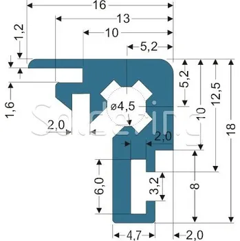 Stavební profil Hliníkový profil 2, krabicový, přírodně eloxovaný, 1000 mm - 105001599
