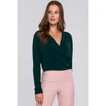 Wrap obálková halenka zavinovací blůza MAKEOVER K037 Barva: Zelená, Velikost: S