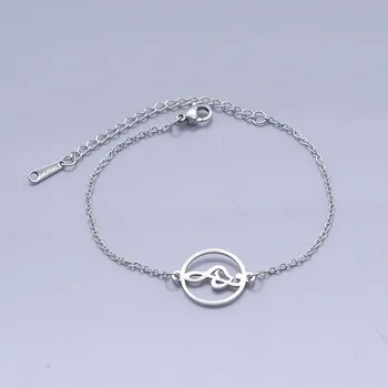 Náramek Nerezový náramek, se zapínáním, HOUSLOVÝ KLÍČ v kruhu, cca 17 cm, 1ks