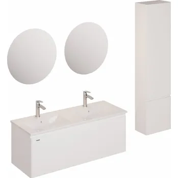 Koupelnový nábytek Koupelnová sestava s umyvadlem včetně umyvadlové baterie, vtoku a sifonu Naturel Ancona bílá KSETANCONA8