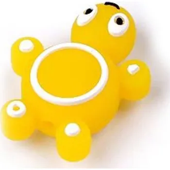 Silikonový přívěsek 3D, 22x28 mm, želva, žlutá