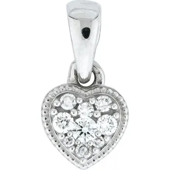 Přívěsek Zlatý přívěsek ve tvaru srdce s diamanty P2436