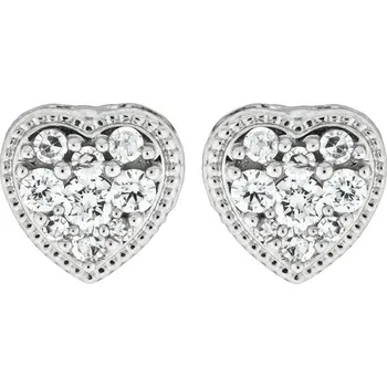 Náušnice Zlaté náušnice ve tvaru srdce s diamanty E2796