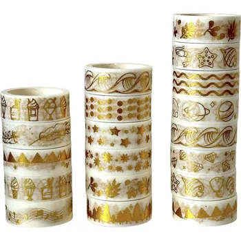 Lepicí páska Zlaté washi pásky 10ks