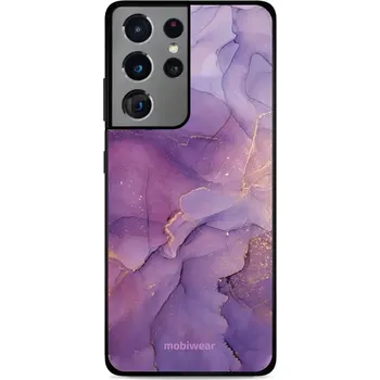 Pouzdro na mobilní telefon Lesklý kryt Mobiwear Glossy - Samsung Galaxy S21 Ultra - G050G - Fialový mramor (Prémiové lesklé pouzdro, obal, kryt Mobiwear Glossy na mobil Samsung Galaxy S21 Ultra - G050G - Fialový mramor, materiál Plast + TPU silikon - krytí po všech stranách,)