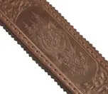 Exkluzivní kožený řemen na zbraň s ražbou - motiv divočáka