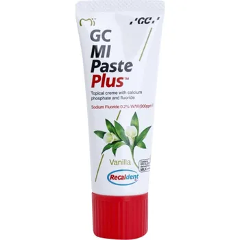 zubní pasta GC MI Paste Plus remineralizační ochranný krém pro citlivé zuby s fluoridem příchuť Vanilla 35 ml