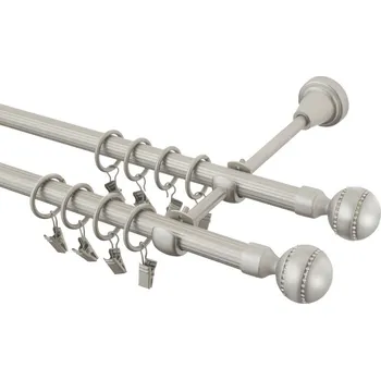 Garnýž Garnýž kovová 230 cm rýhovaná dvouřadá - dvojitá 16 Paola crystal double chrom mat