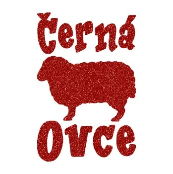 Samolepicí dekorace na vozidlo Černá ovce nápis s ovečkou (86 - Ultra Metalic červená) SAMOLEPKA NA AUTO, NÁLEPKA, FÓLIE, POLEP, TUNING, VLASTNÍ TEXT, TISK, AUTOSAMOLEPKY.cz, POLEPY, OBRÁZEK, LOGO, 3D STICKERS