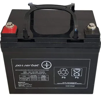 Trakční baterie PowerBat CBE 12V 33Ah gelová baterie s hlubokým cyklem
