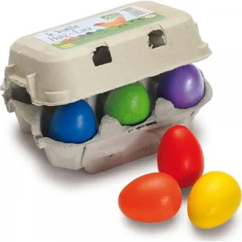 Dřevěná hračka Erzi - Německo Vejce barevná v krabičce