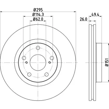 Brzdový kotouč HELLA PAGID Brzdový kotouč 8DD355114671