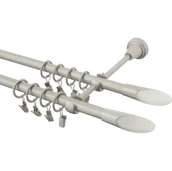 Garnýž kovová 100 cm rýhovaná dvouřadá - dvojitá 16 Piza double chrom mat