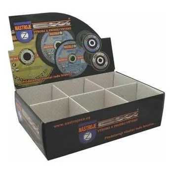 Příslušenství k brusce NÁSTROJE CZ Prodejní box na brusivo prázdný, na 6 typů kotoučů 115 nebo 125mm - IM-BOX