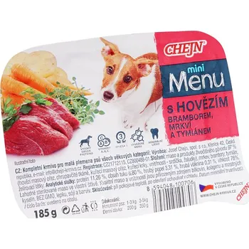 Pamlsek pro psa CHEJN MINI MENU hovězí 185g (+ SLEVA PO REGISTRACI/PŘIHLÁŠENÍ! ;))