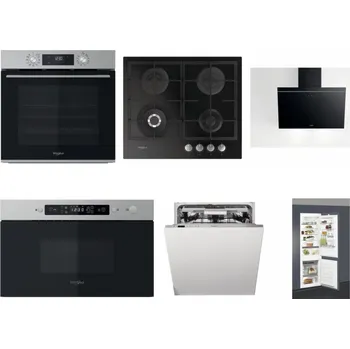 Set domácích spotřebičů WHIRLPOOL OMK58CU1SX + WHIRLPOOL GOFL 629/NB + WHIRLPOOL AKR 62F LT K + WHIRLPOOL MBNA910X + WHIRLPOOL WIO 3T133 PLE + WHIRLPOOL ART 66112