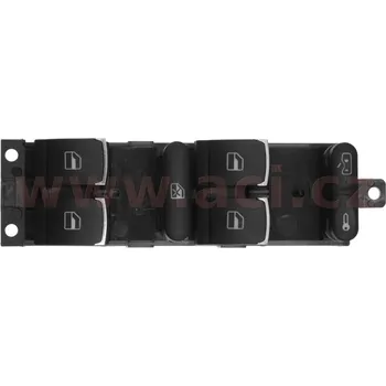 Autopojistky spínač pro zavírání všech 4 oken, centrální zamykání a dětskou pojistku (chrom)