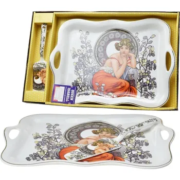 Queen Isabell Collection Podnos 34,5 cm s lopatkou na dort - Alfons Mucha