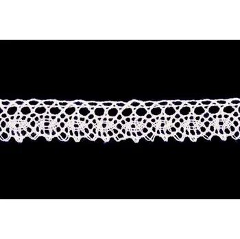 Krajka Krajka bavlněná 75239 paličkovaná šíře 19mm bílá (30m/bal.)