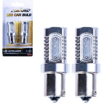 Autožárovka Sada 4CARS HQ LED žárovek BA15S 5*1,5W HP červená