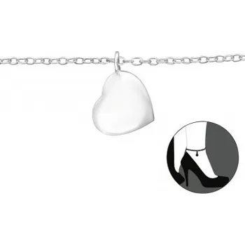 Řetízek For Silver ŘETÍZEK NA NOHU SRDCE - STŘÍBRO 925