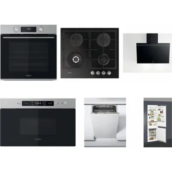 Set domácích spotřebičů WHIRLPOOL OMK58CU1SX + WHIRLPOOL GOFL 629/NB + WHIRLPOOL AKR 62F LT K + WHIRLPOOL MBNA910X + WHIRLPOOL WSIC 3M27 C + WHIRLPOOL ART 66112