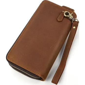 Peněženka Stylová dlouhá peněženka se zipem na mince a karty Barva (Varianta): Design 3 světle hnědá