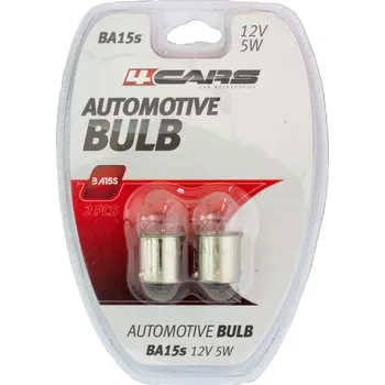 Autožárovka 4CARS 12V 5W BA15s 2ks (dvojitý blistr)