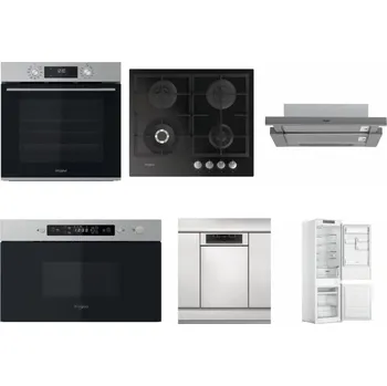 Set domácích spotřebičů WHIRLPOOL OMK58CU1SX + WHIRLPOOL GOFL 629/NB + WHIRLPOOL AKR 749/1 IX + WHIRLPOOL MBNA910X + WHIRLPOOL WSBO 3O34 PF X + WHIRLPOOL WHC18 T311